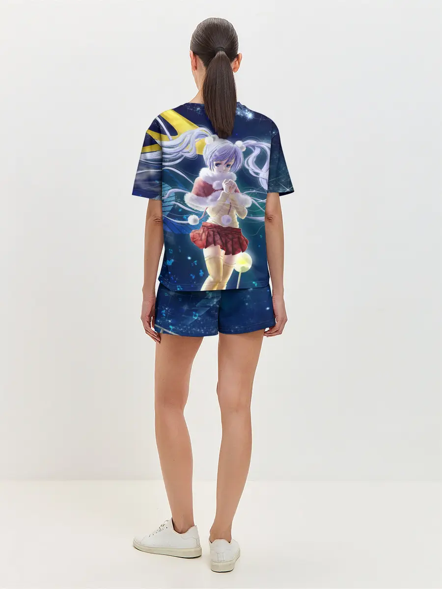Женская пижама с шортами / Зайчик и Хацуне Мику