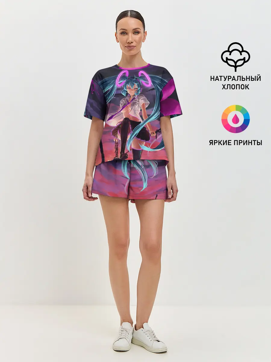 Женская пижама с шортами / Geisga Hatsune Miku
