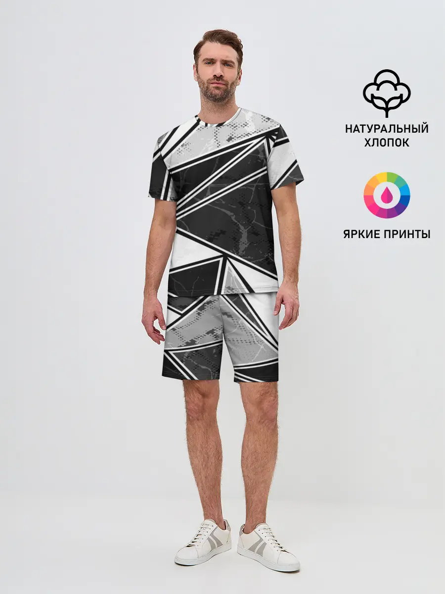 Мужской костюм с шортами / Спортивная геометрия