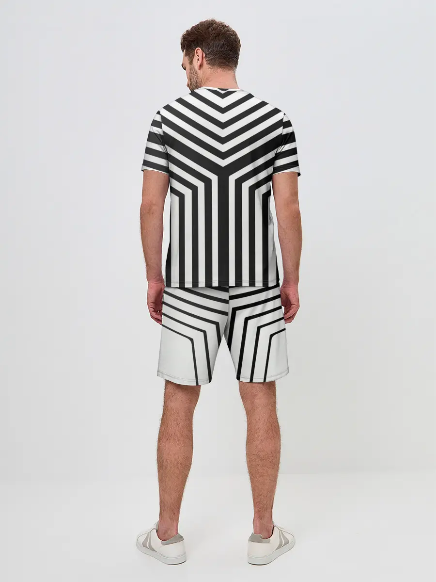 Мужской костюм с шортами / Кибер Зебра