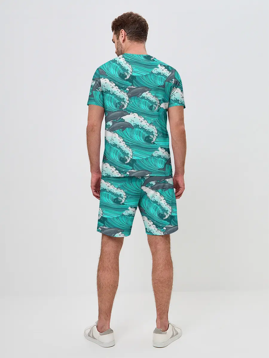 Мужской костюм с шортами / Дельфины