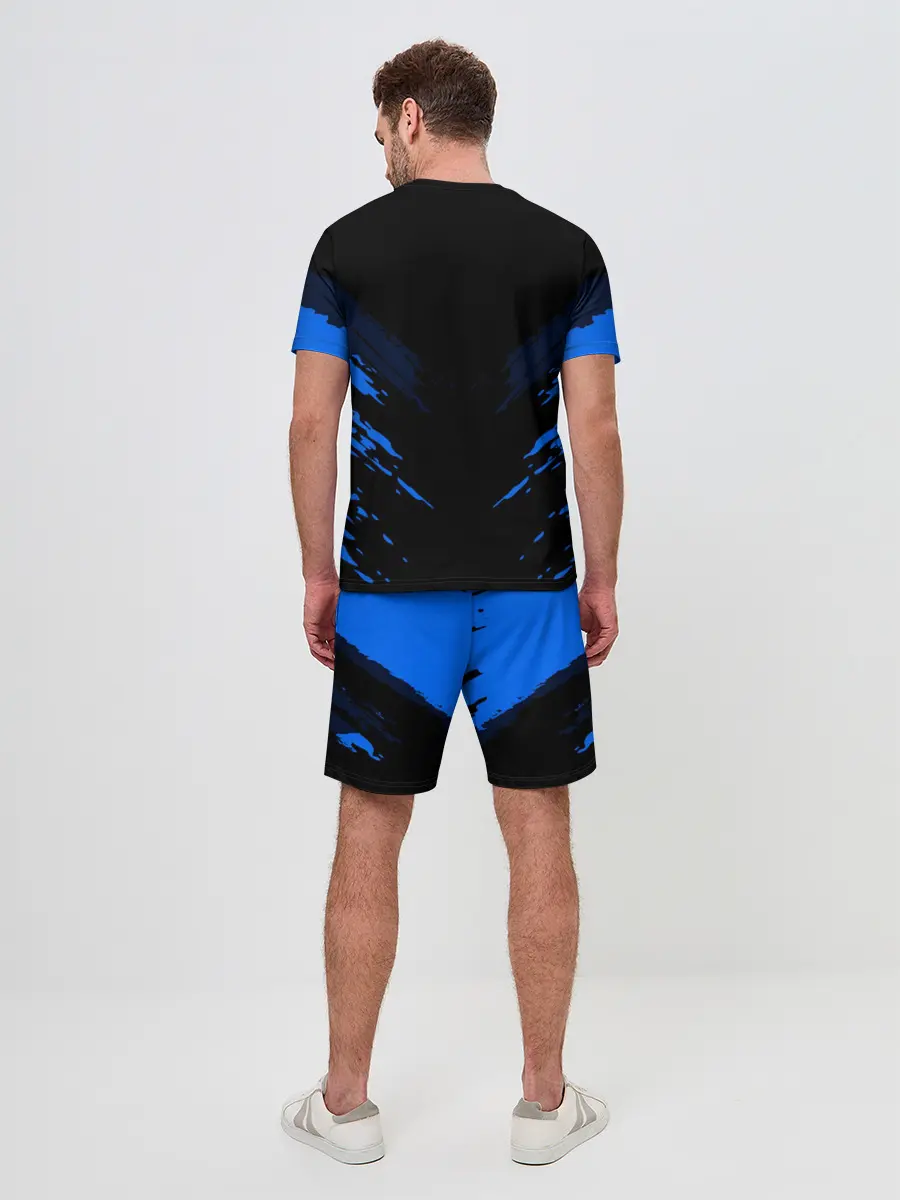 Мужской костюм с шортами / Russia-sport collection BLUE