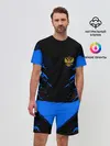 Мужской костюм с шортами / Russia-sport collection BLUE
