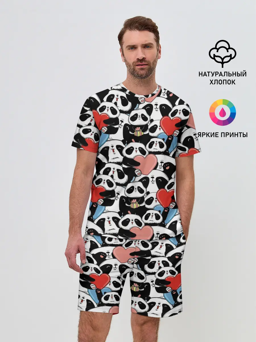 Мужской костюм с шортами / Funny Panda