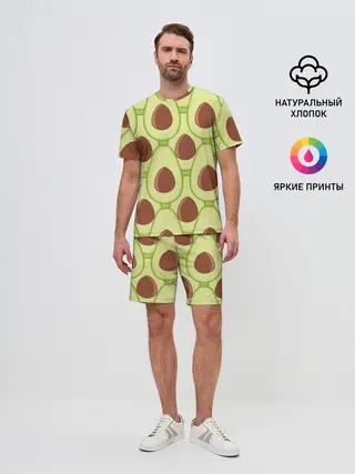 Мужской костюм с шортами / Авокадо