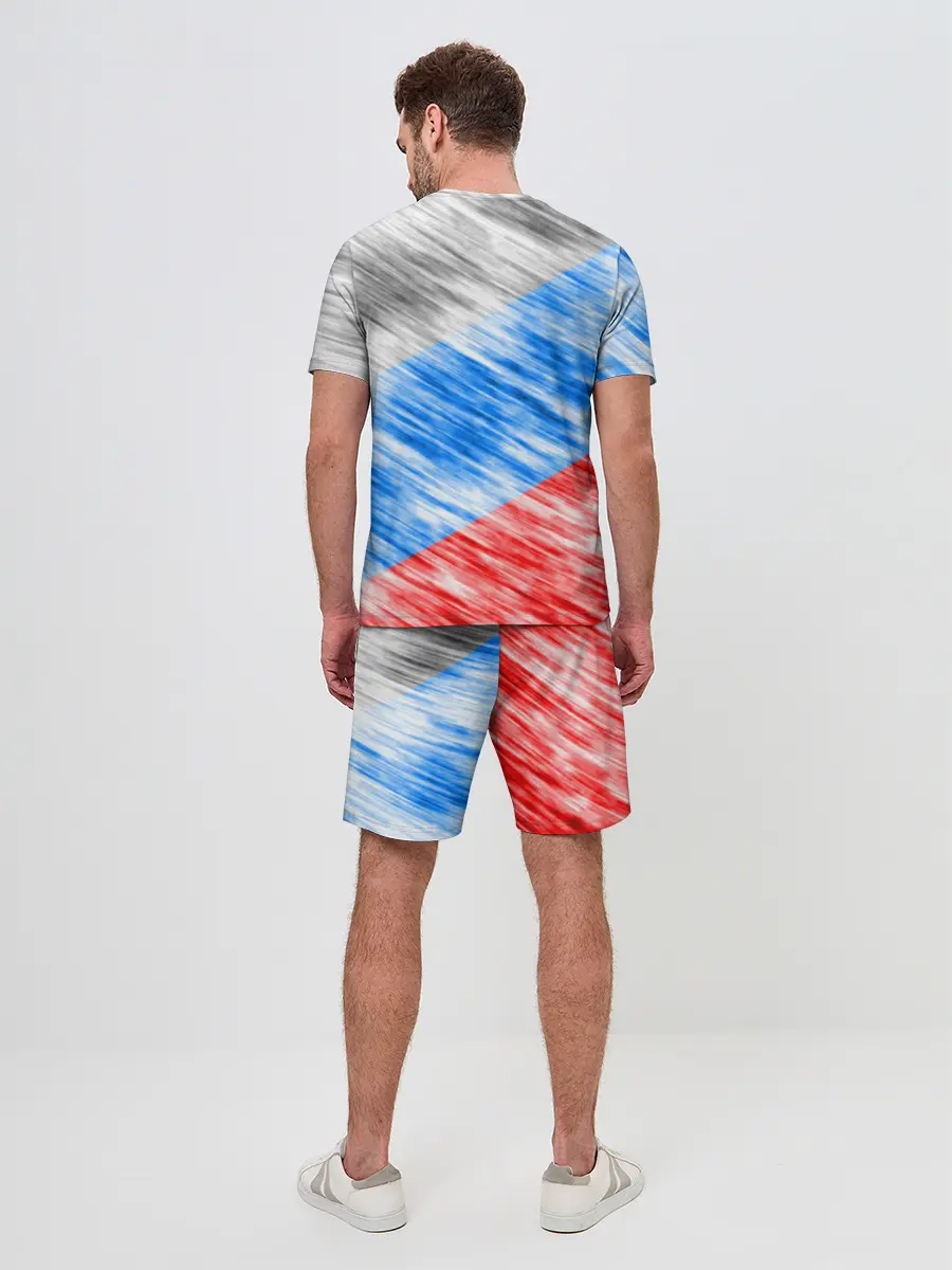 Мужской костюм с шортами / Российский флаг с гербом