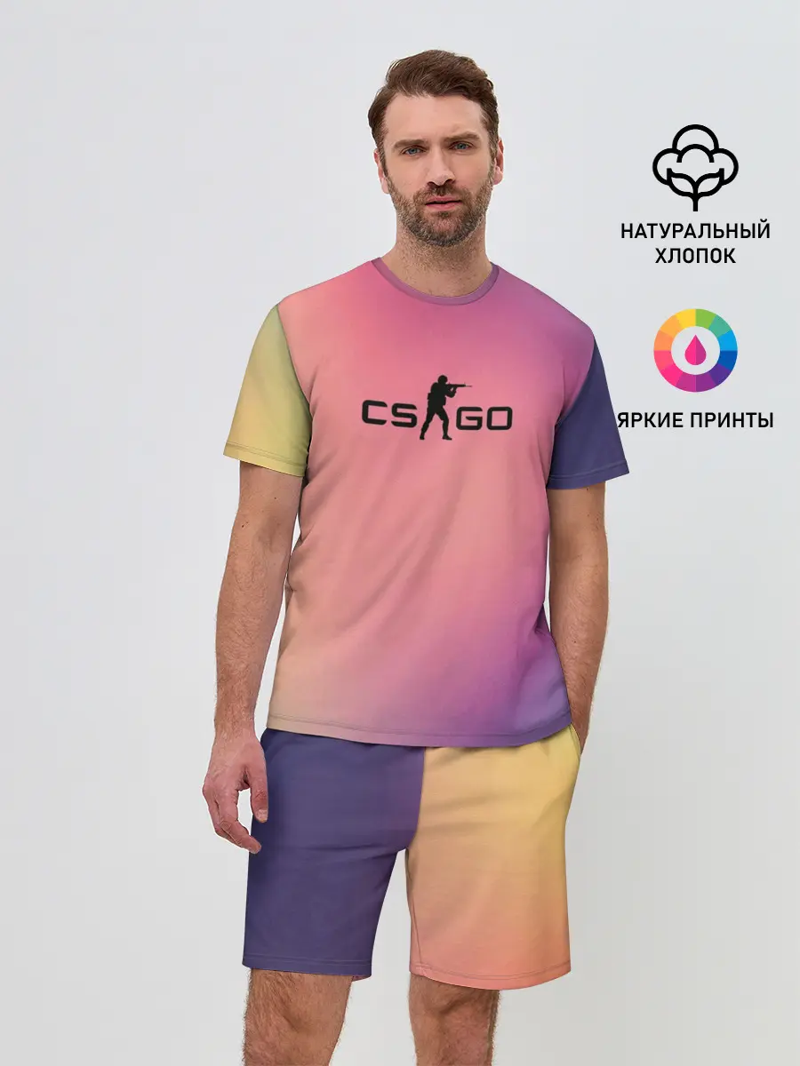 Мужской костюм с шортами / CsGo Градиент