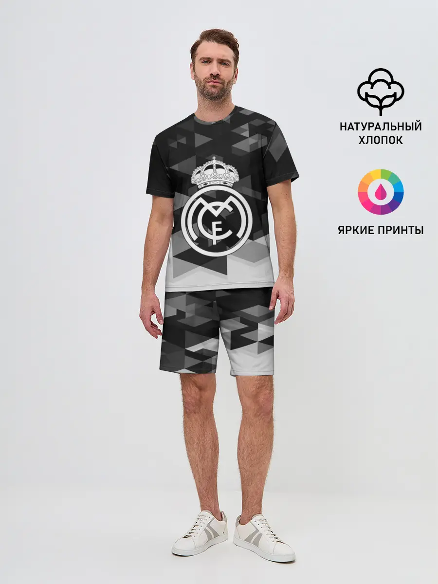 Мужской костюм с шортами / FC Real Madrid sport geometry