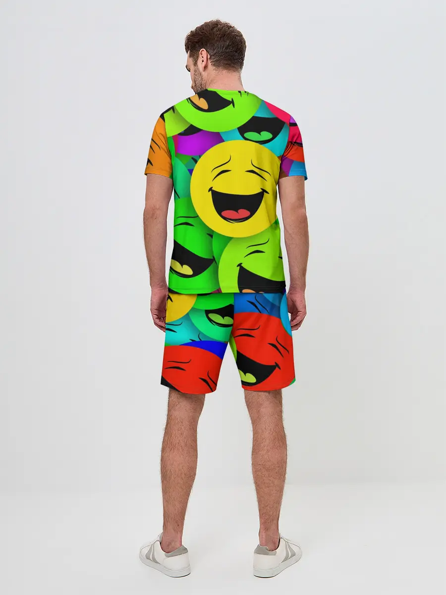 Мужской костюм с шортами / ВЕСЁЛЫЕ СМАЙЛИКИ.