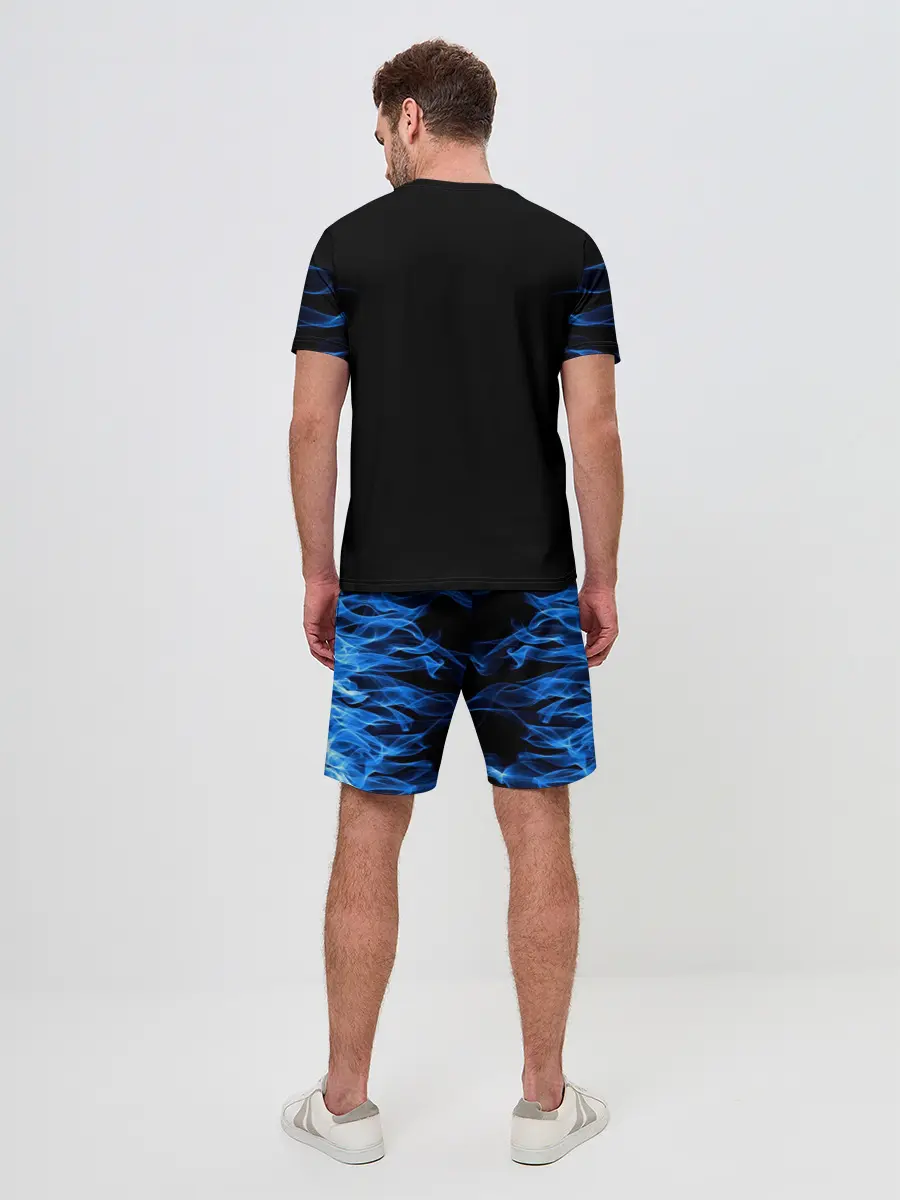 Мужской костюм с шортами / Синий тигр