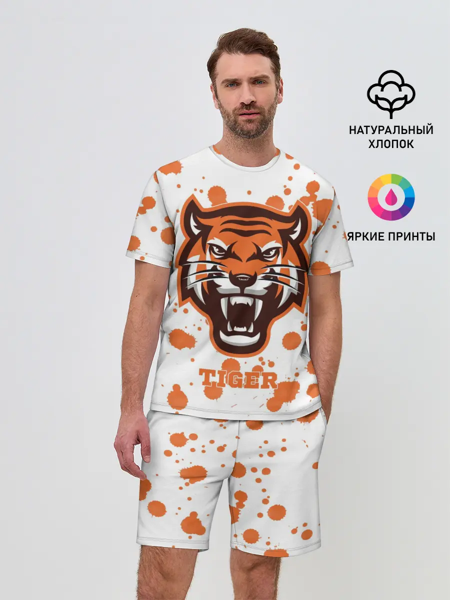 Мужской костюм с шортами / Огненный тигр