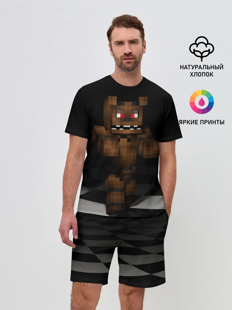 Мужской костюм с шортами / Фредди FNAF в майнкрафт.