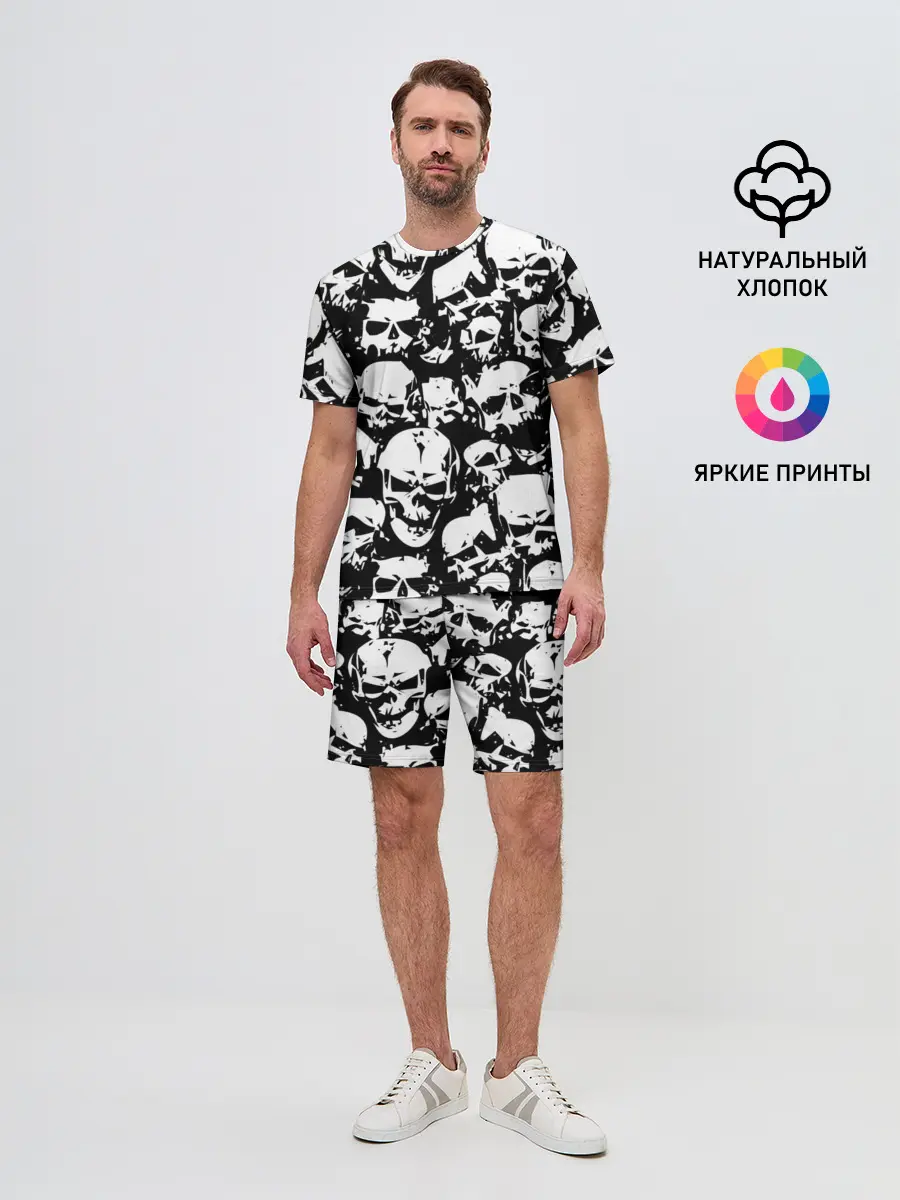 Мужской костюм с шортами / черепа