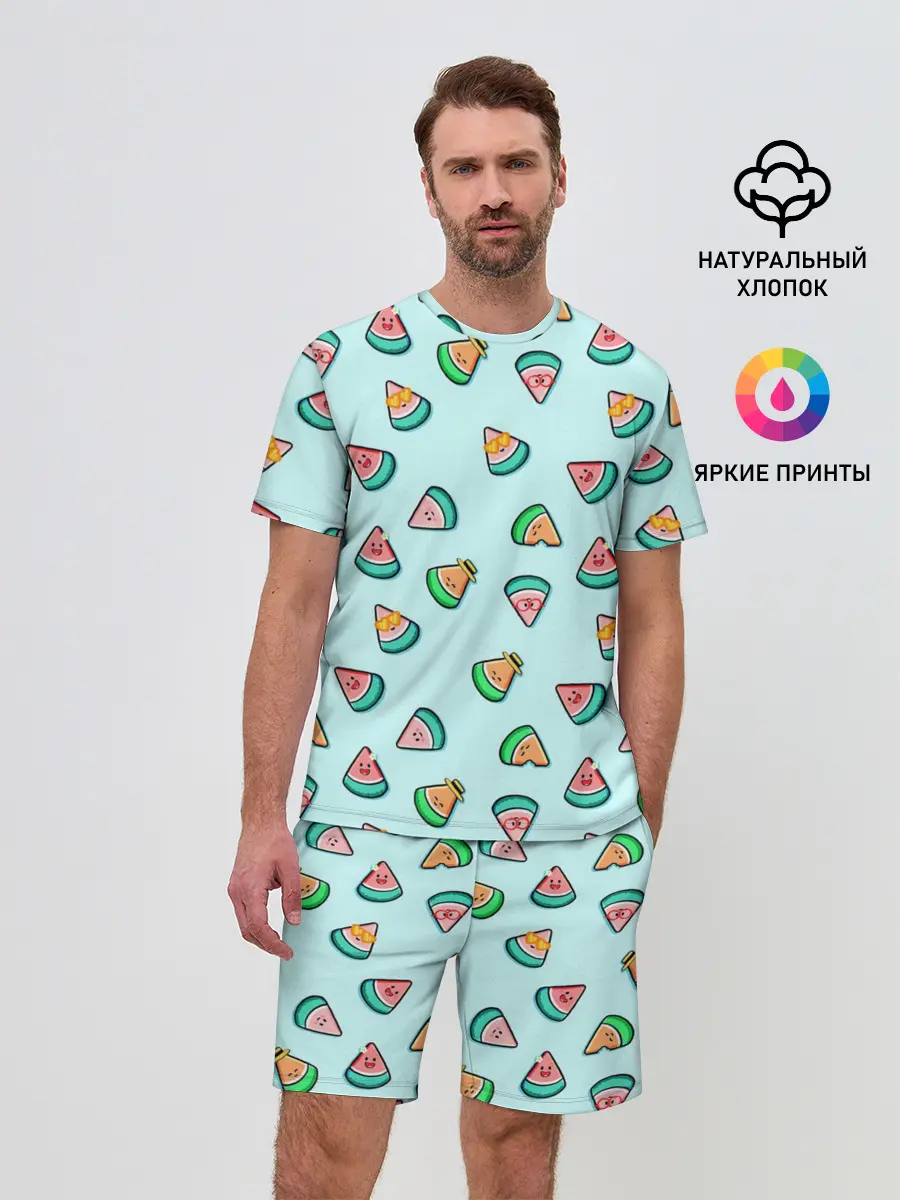 Мужской костюм с шортами / Kawaii Арбузики