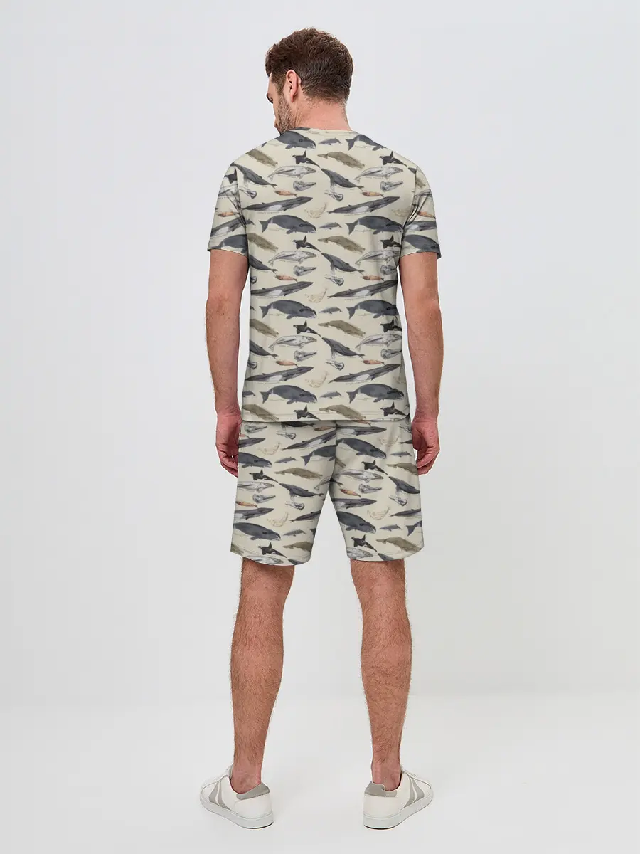 Мужской костюм с шортами / Whales pattern