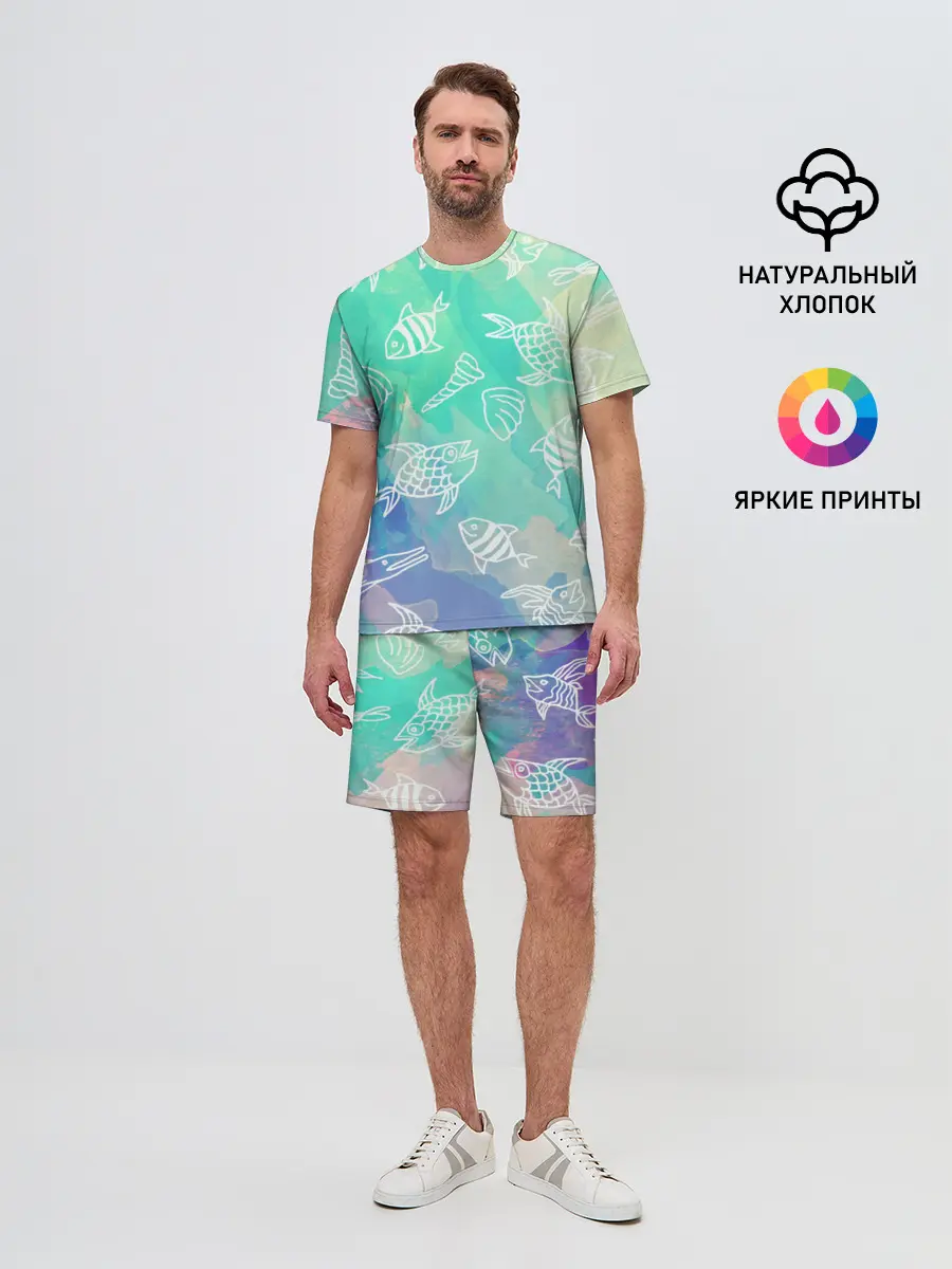 Мужской костюм с шортами / Рыбы