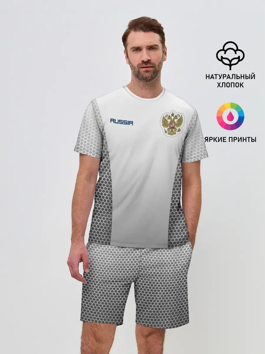 Мужской костюм с шортами / Сборная России форма с сеткой
