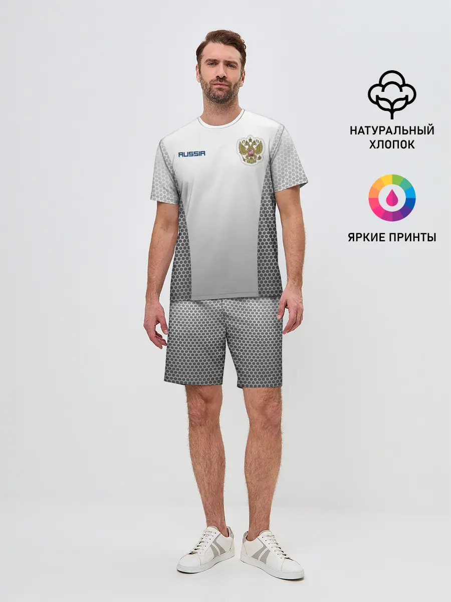 Мужской костюм с шортами / Сборная России форма с сеткой