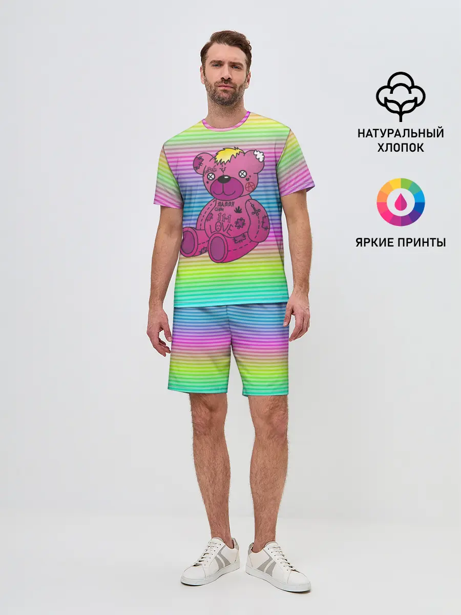 Мужской костюм с шортами / Мишка Lil Peep