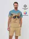 Мужской костюм с шортами / Grumpy cat ART