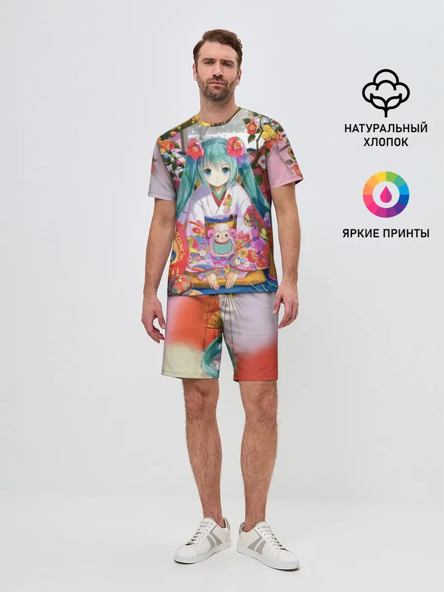 Мужской костюм с шортами / Окно Mika Hatsune