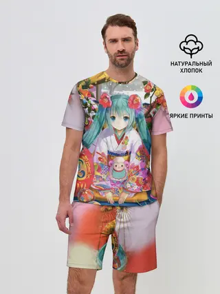 Мужской костюм с шортами / Окно Mika Hatsune