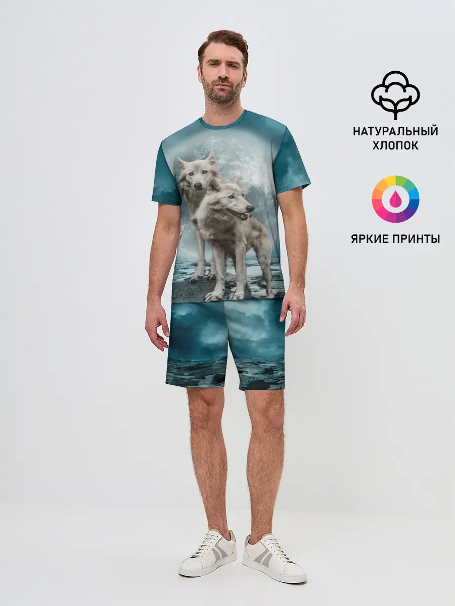 Мужской костюм с шортами / Волки