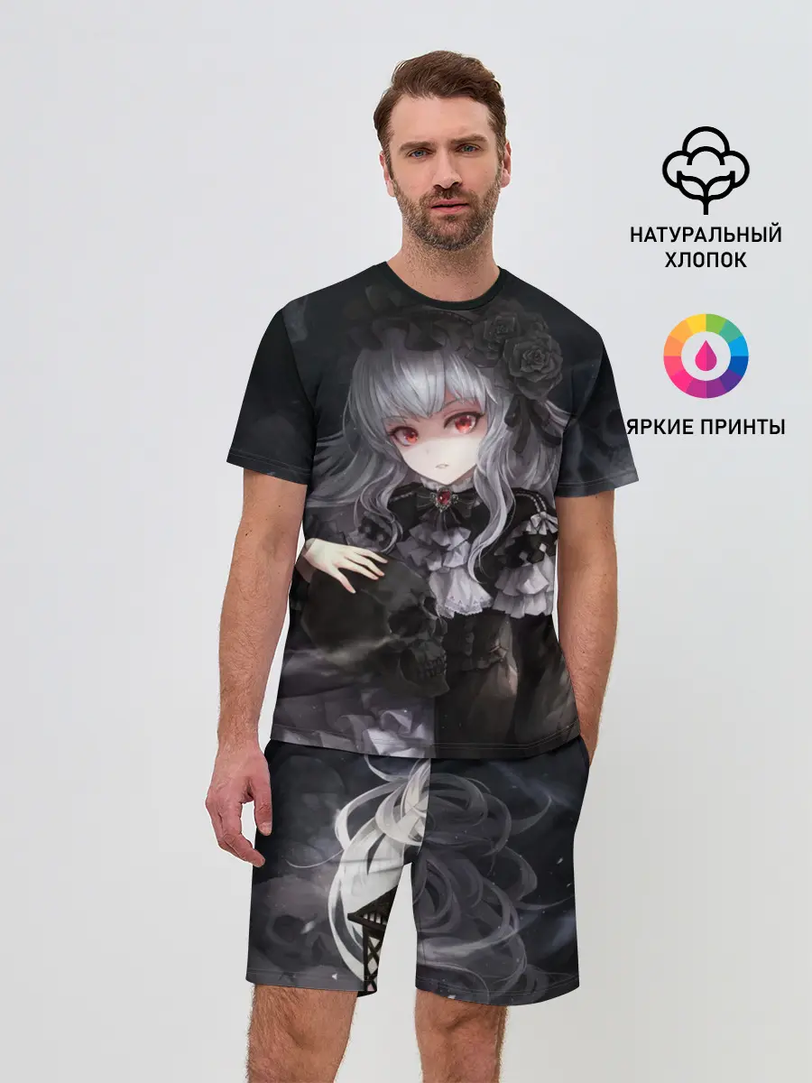 Мужской костюм с шортами / Темная Хатсуне Мику