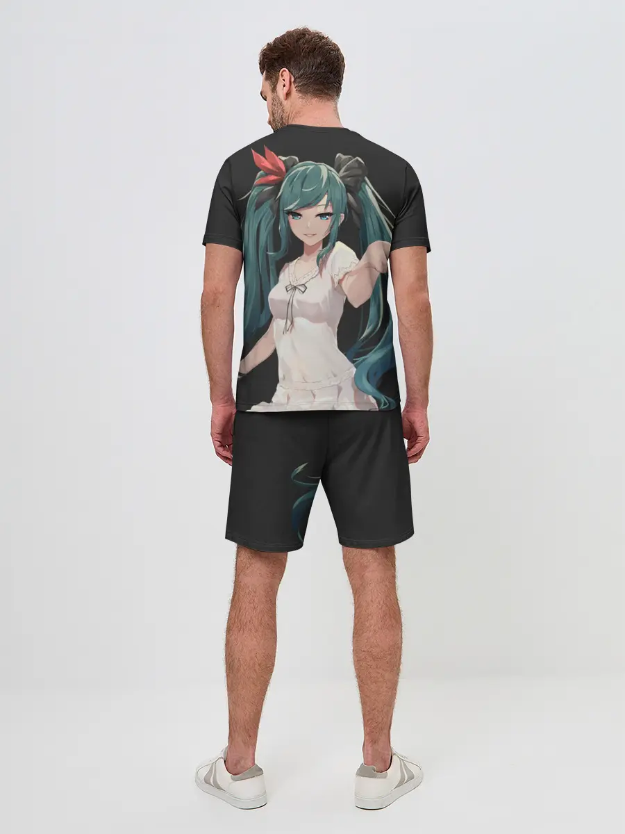 Мужской костюм с шортами / Хацуне Мику с протянутой рукой