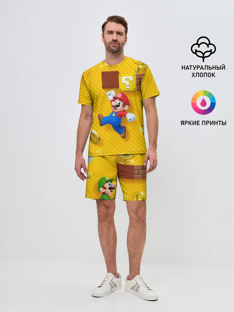 Мужской костюм с шортами / Супер Марио