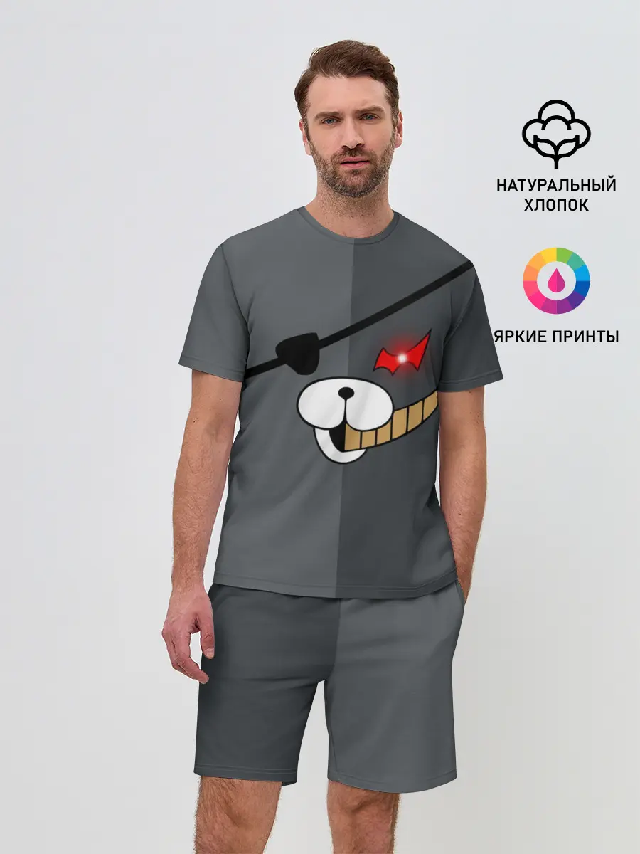 Мужской костюм с шортами / KUROKUMA на сером