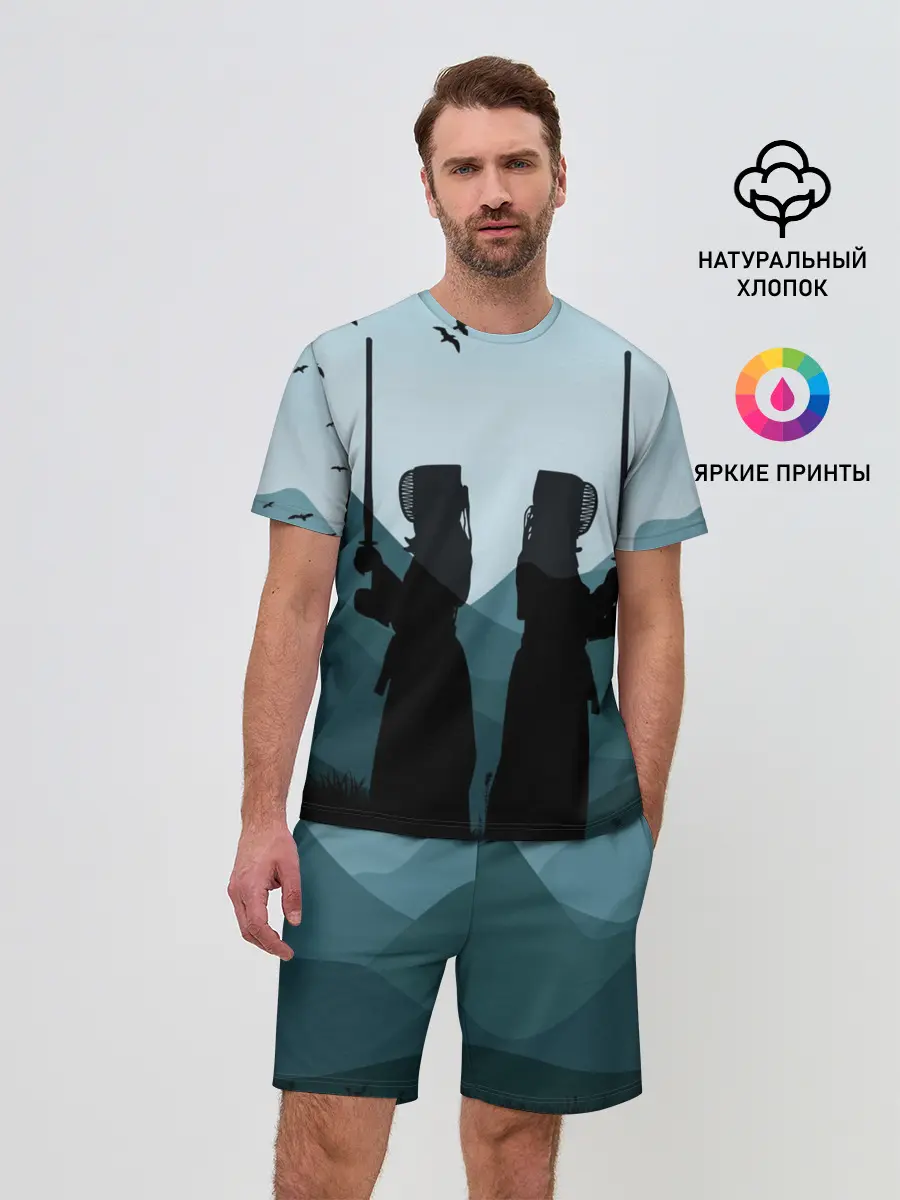 Мужской костюм с шортами / Тренировка кендо