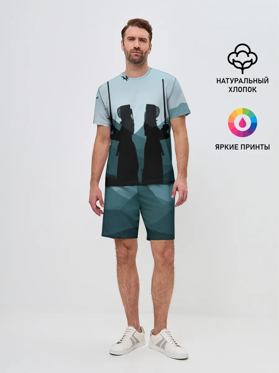 Мужской костюм с шортами / Тренировка кендо