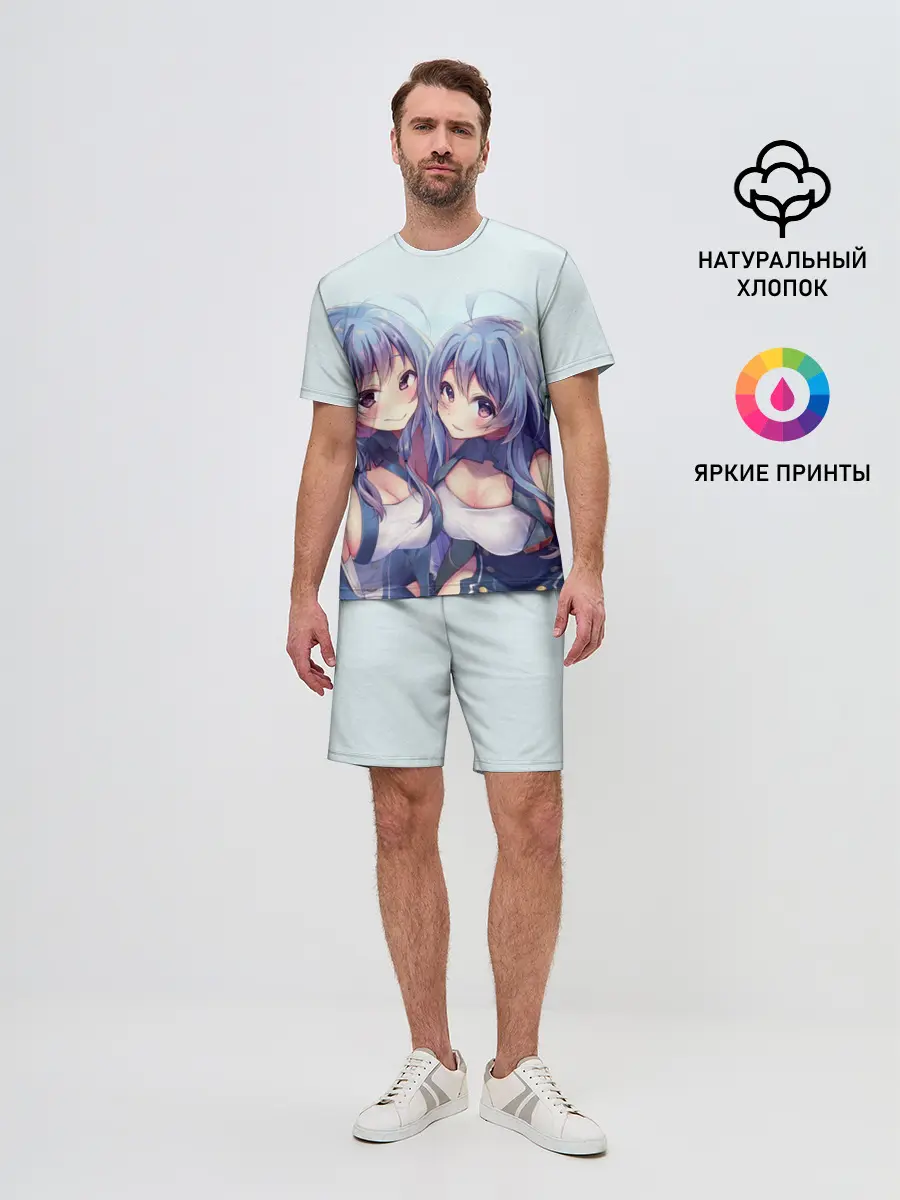 Мужской костюм с шортами / Аниме девочки-двойняшки