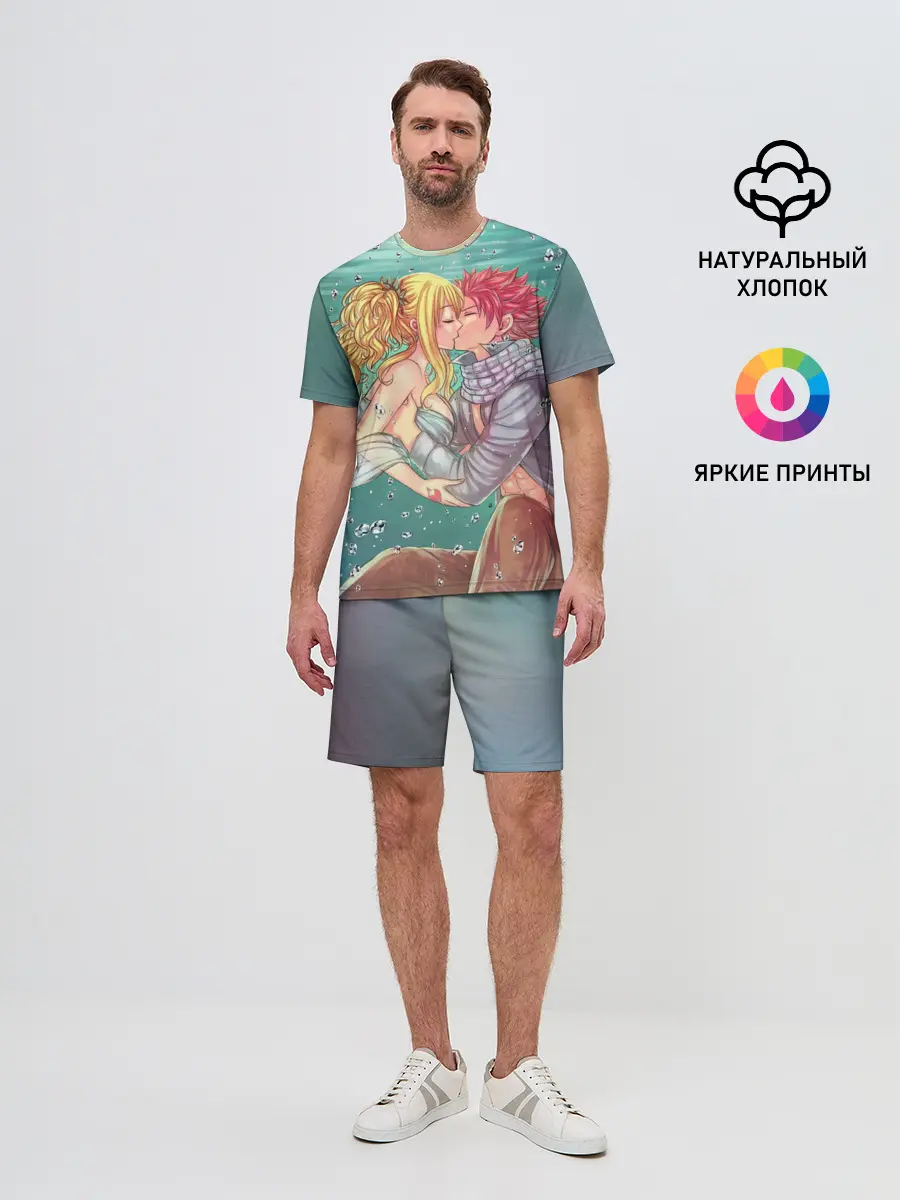 Мужской костюм с шортами / Хвост Феи поцелуй Люси и Нацу