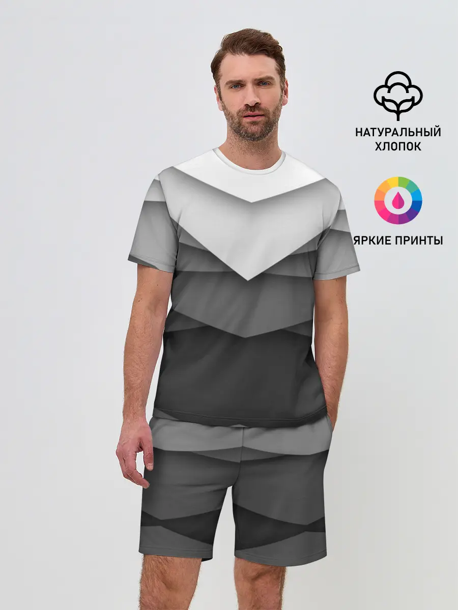 Мужской костюм с шортами / Бумажные полосы