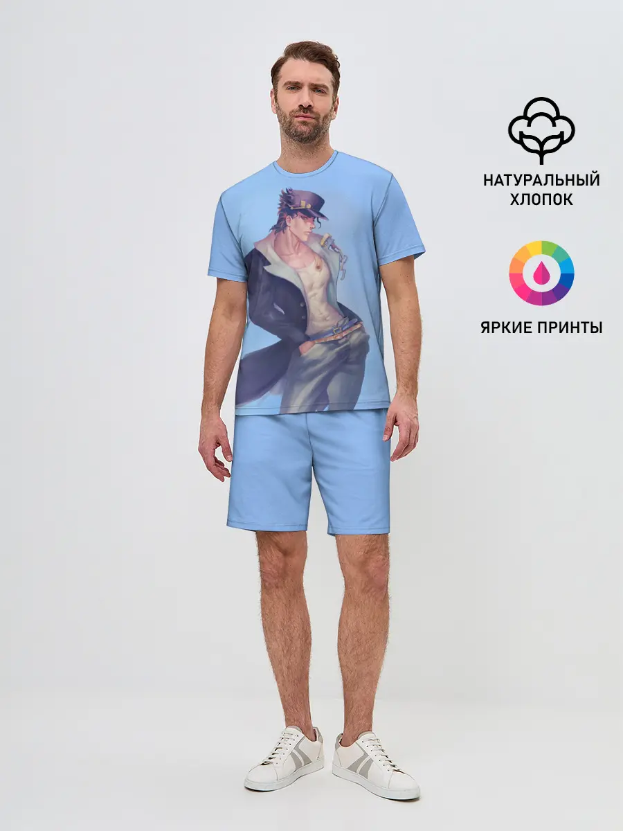 Мужской костюм с шортами / Joutarou Kuujou на синем