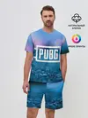 Мужской костюм с шортами / PUBG light blue