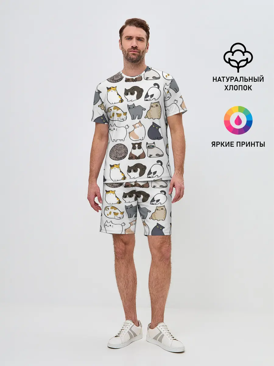 Мужской костюм с шортами / Котики