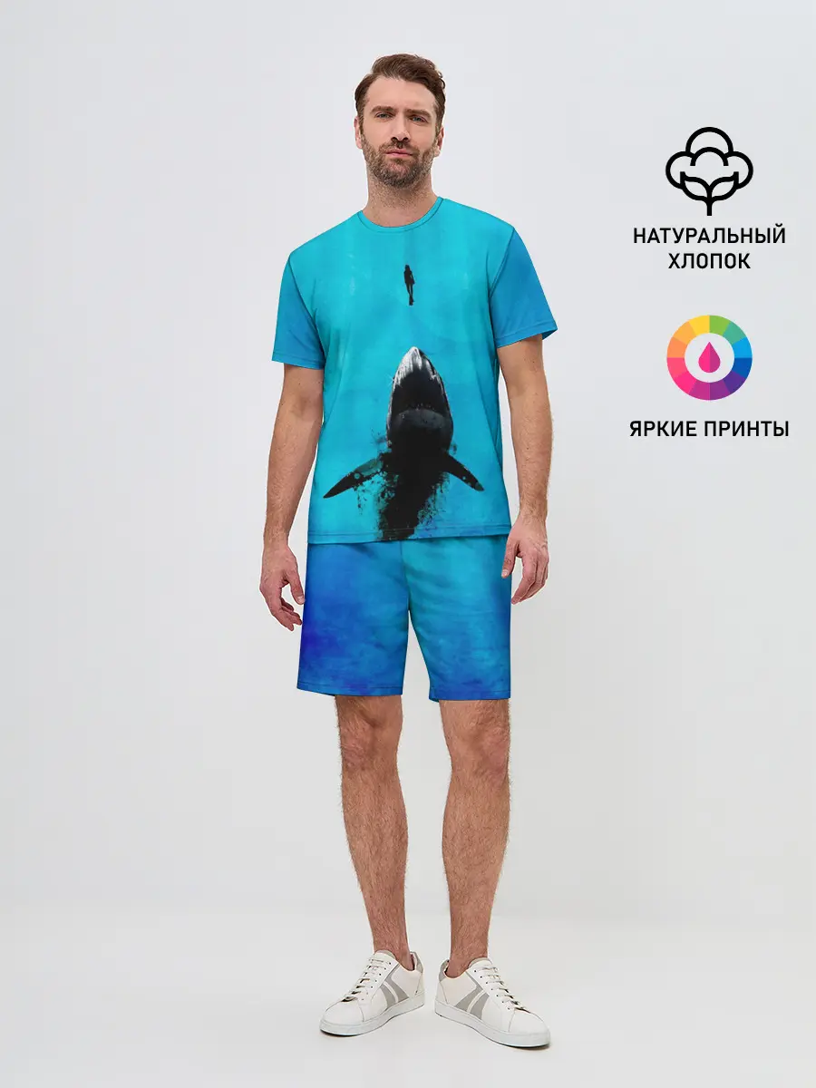 Мужской костюм с шортами / Акула на охоте