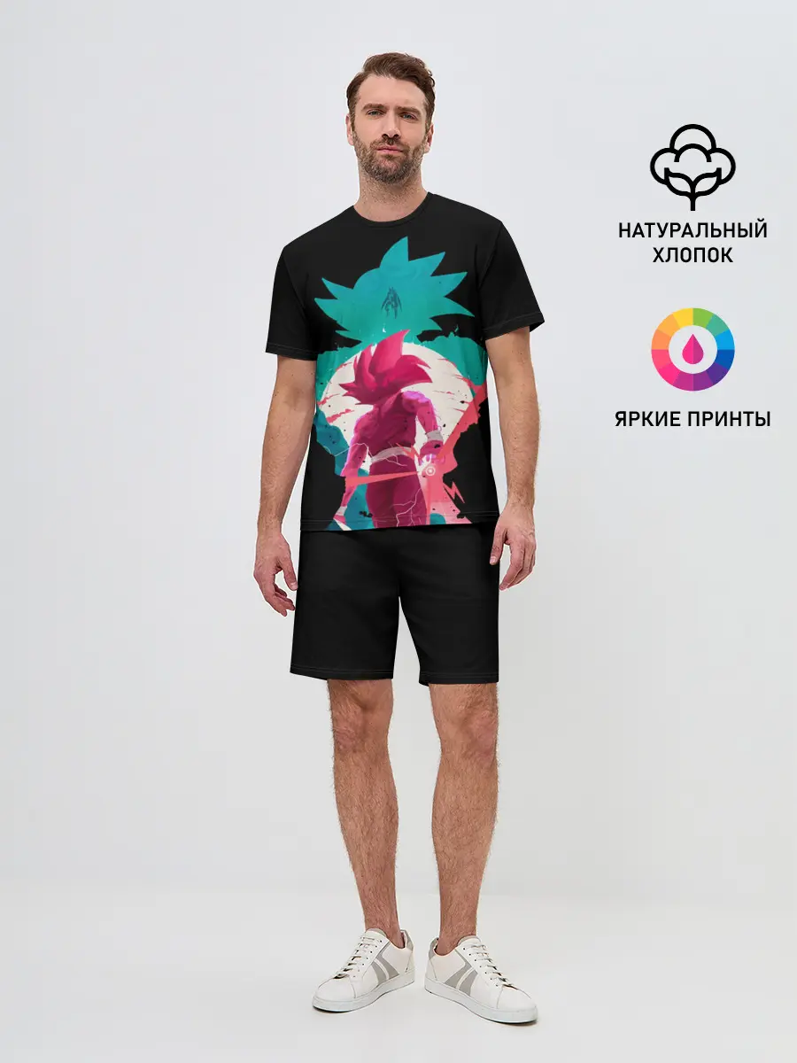 Мужской костюм с шортами / Сон Гоку розовый