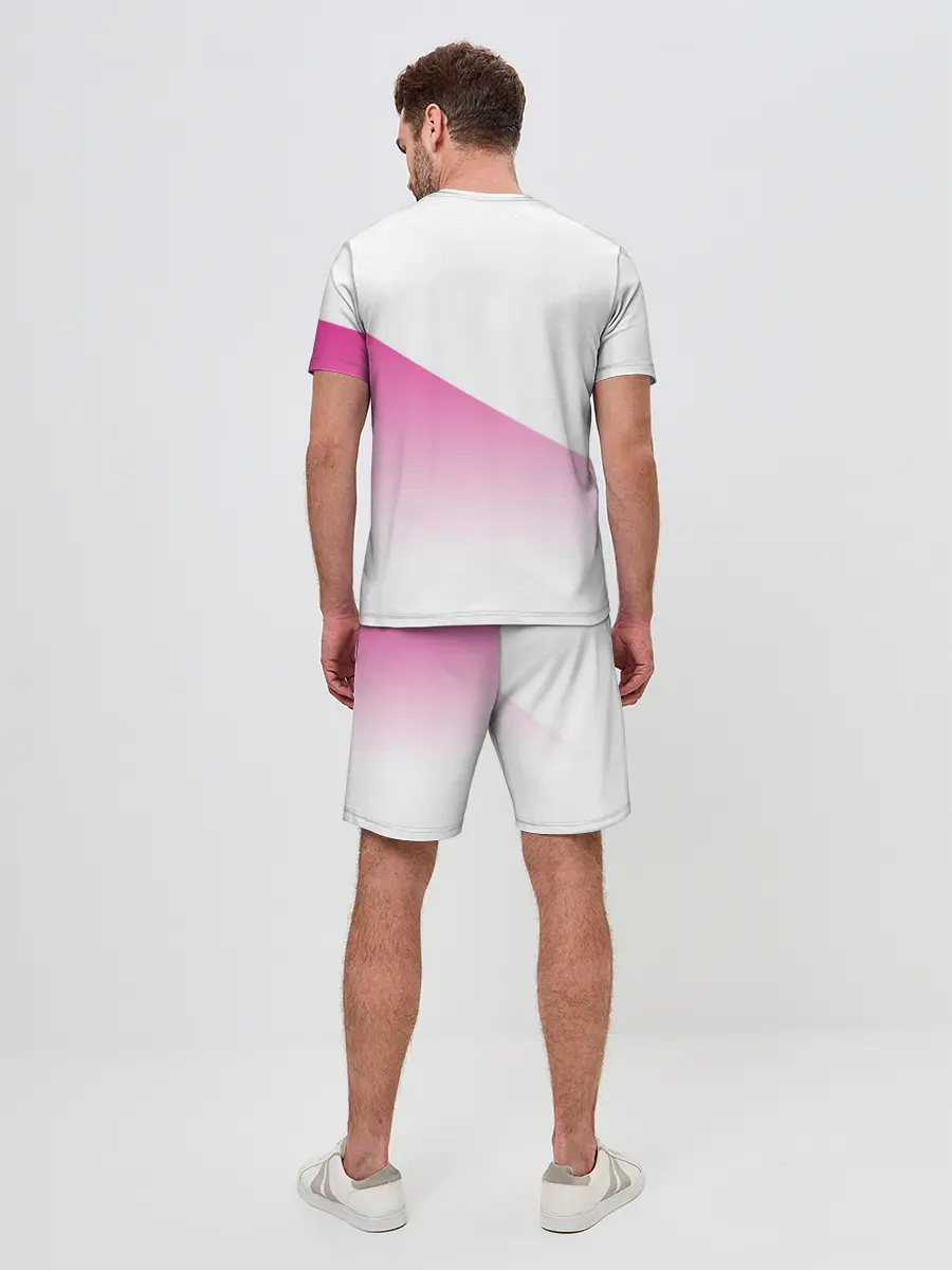 Мужской костюм с шортами / Лого джоджо розовый треугольник