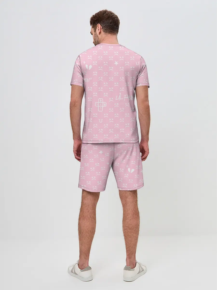 Мужской костюм с шортами / Lil Peep pink pattern