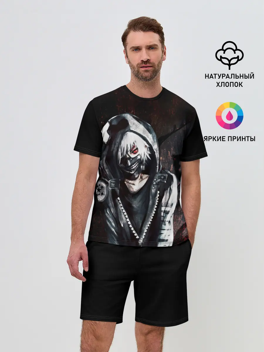 Мужской костюм с шортами / Ken Kaneki в капюшоне