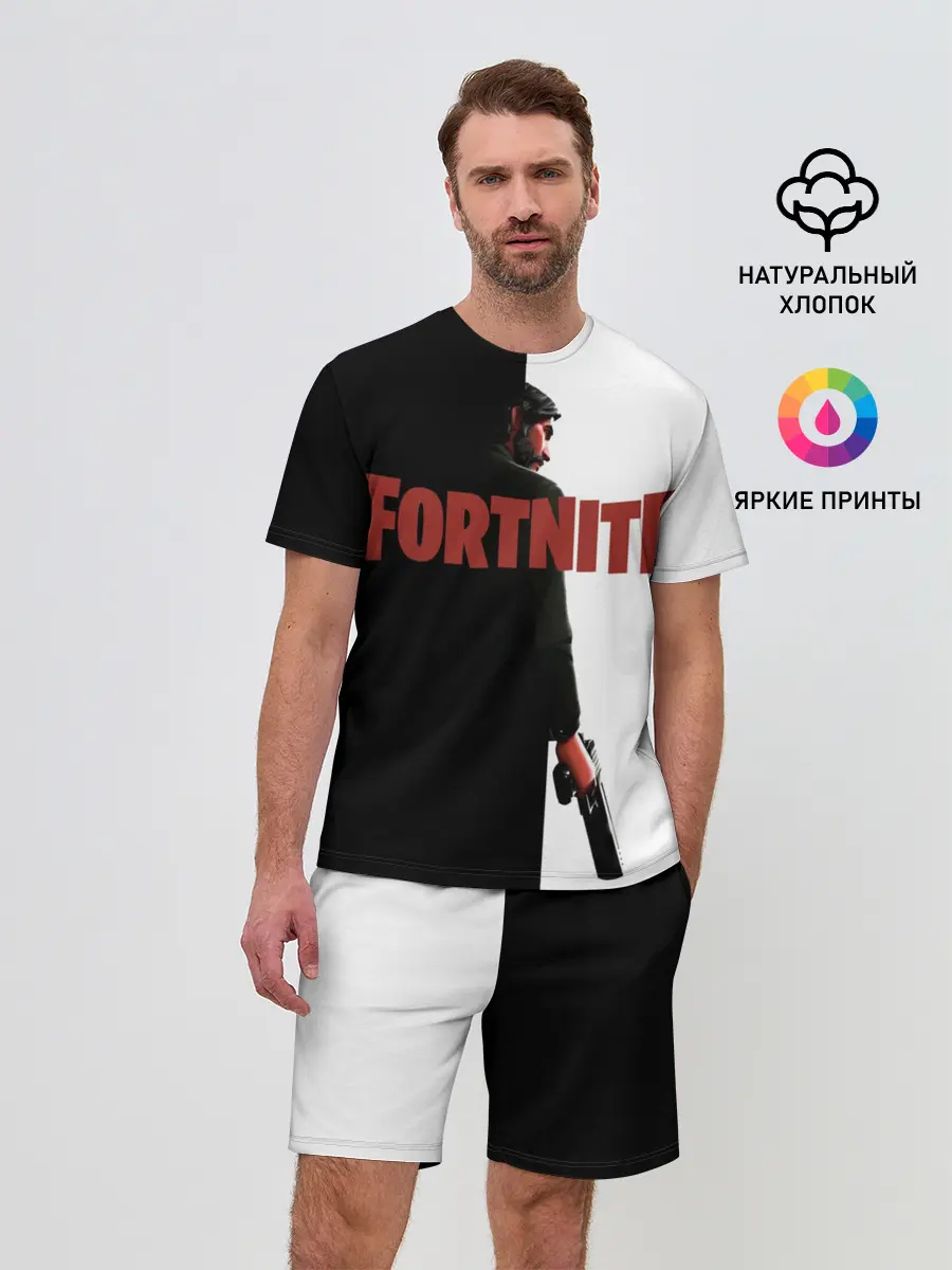 Мужской костюм с шортами / The Reaper Half Black Fortnite