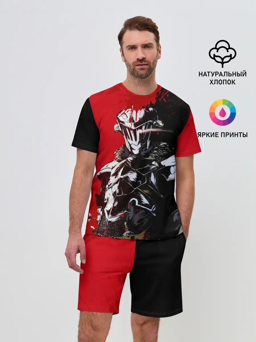 Мужской костюм с шортами / Goblin Slayer red and black