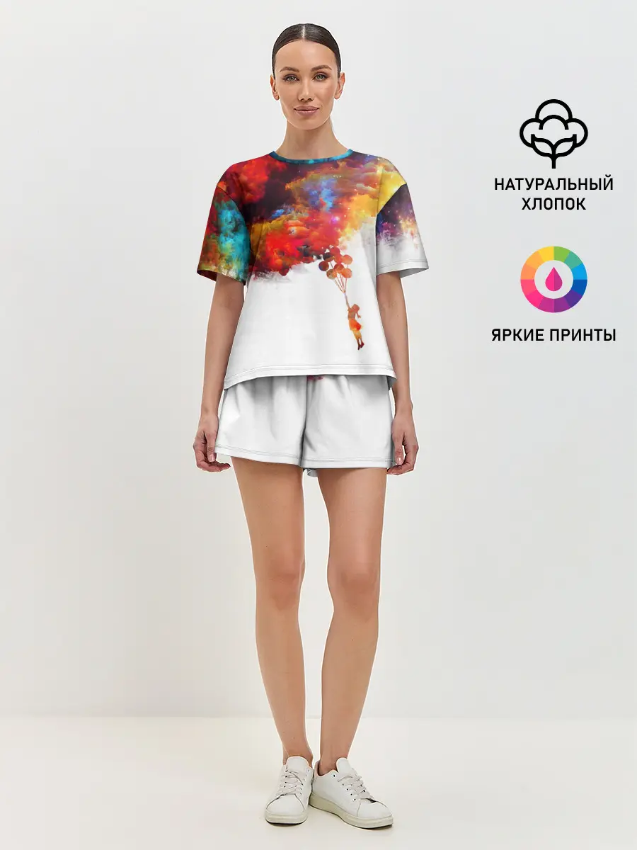 Женская пижама с шортами / Девочка с шарами