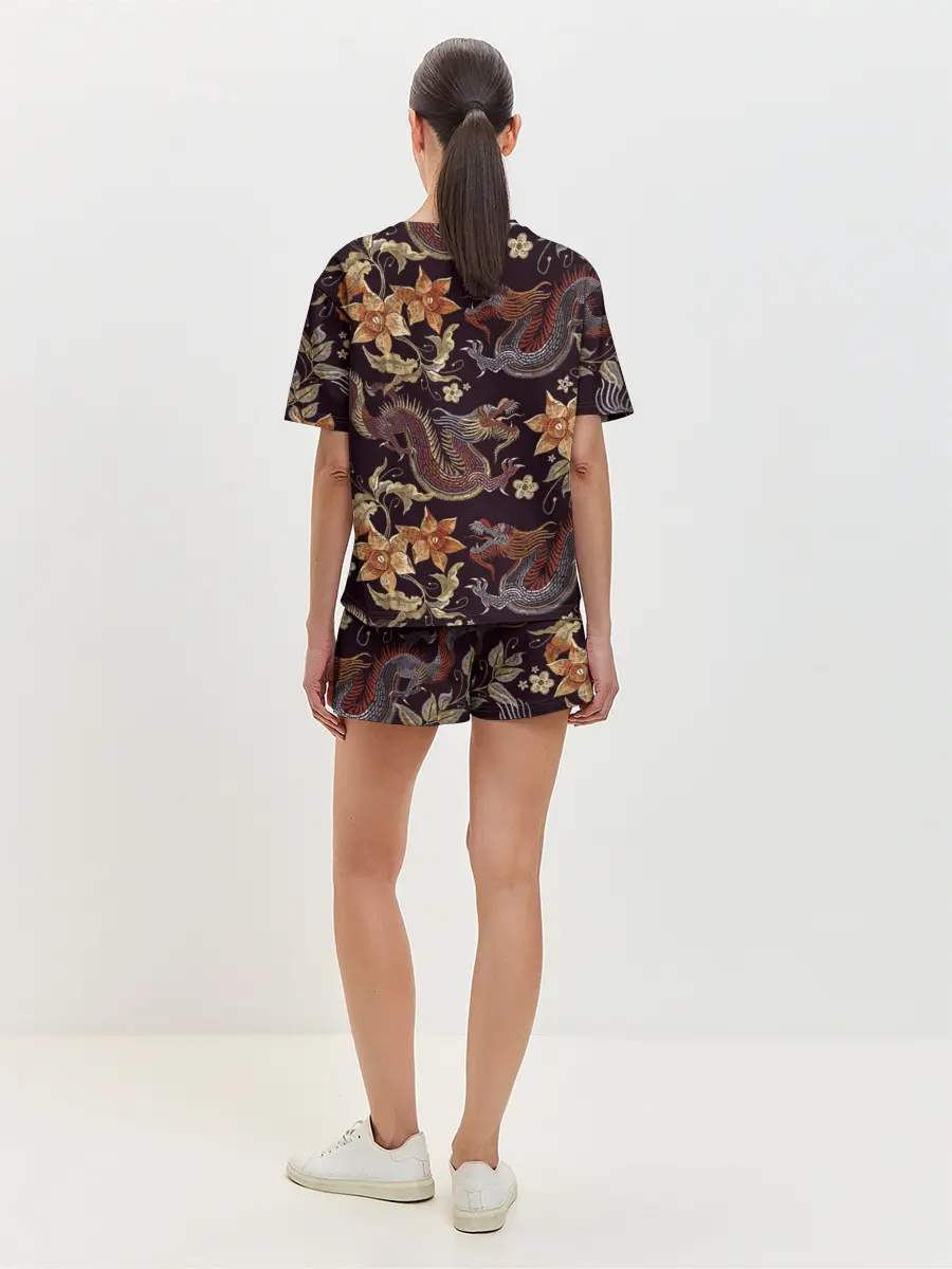 Женская пижама с шортами / Японские драконы