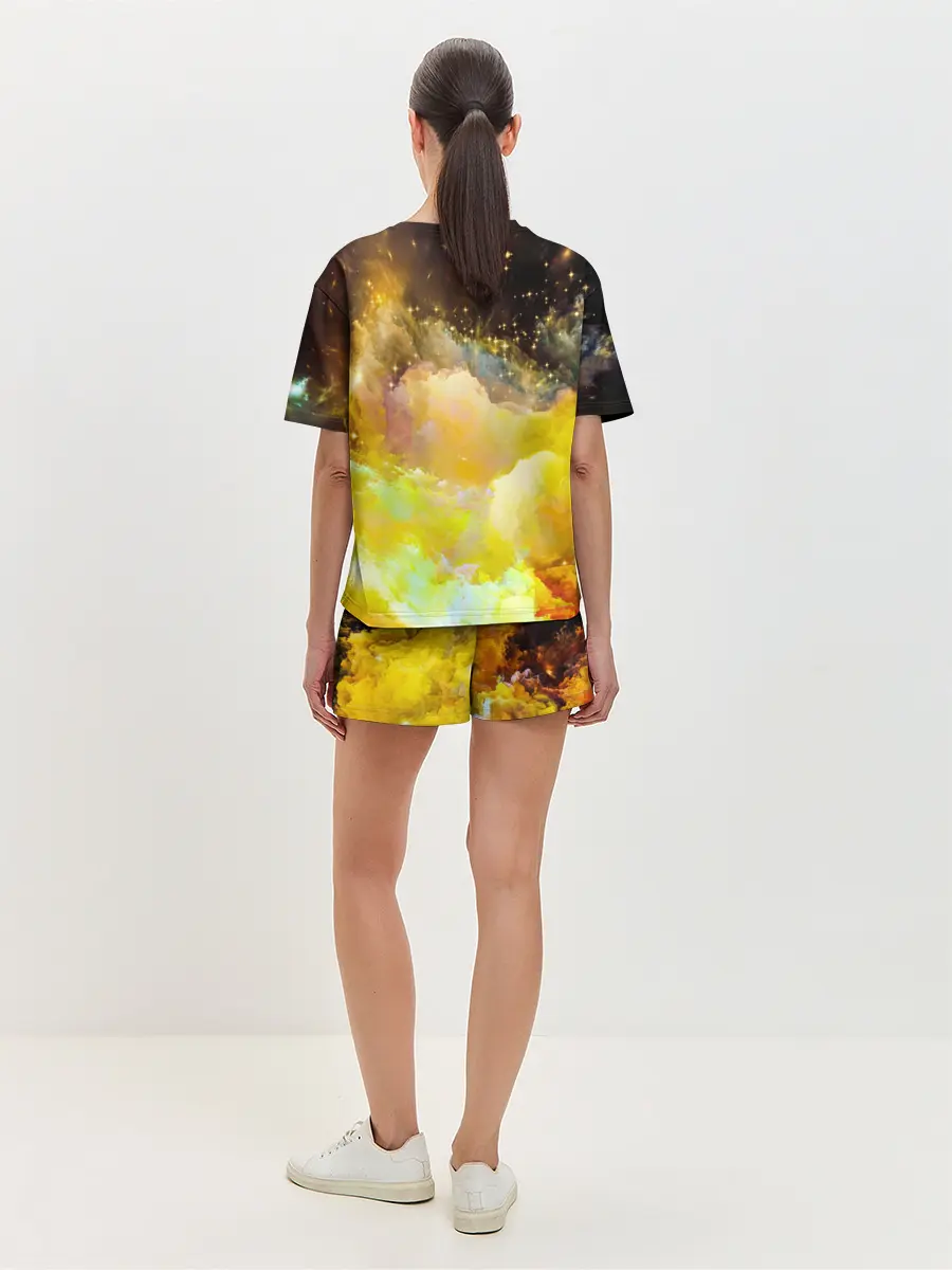 Женская пижама с шортами / Желтая краска