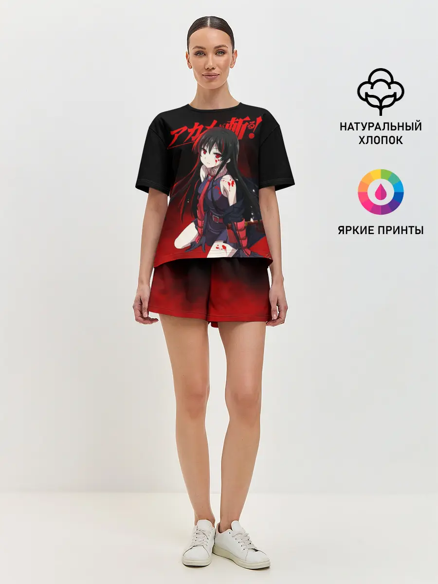 Женская пижама с шортами / Акаме в красной дымке